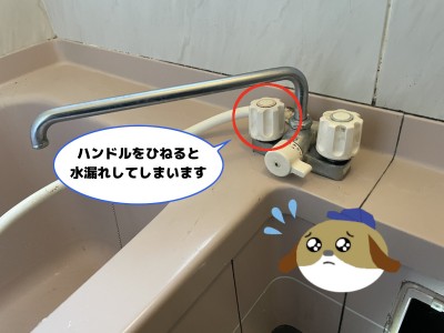 【画像】水漏れした蛇口の写真です。