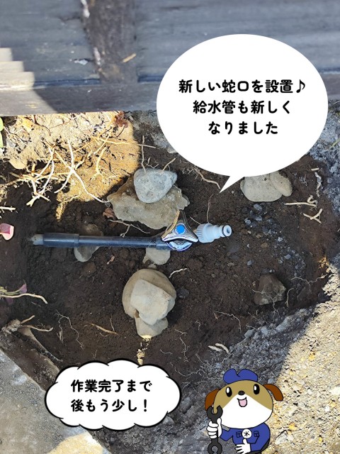 【画像】新しい蛇口を設置したところです。