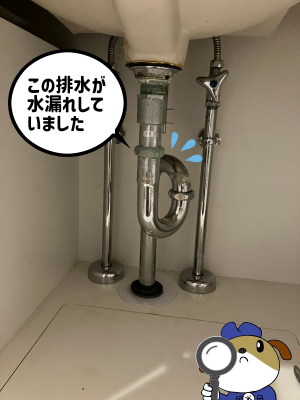 【画像】水漏れしている排水の写真です。