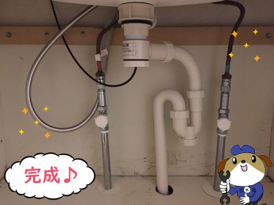 【画像】新しい洗面排水に交換したところです。