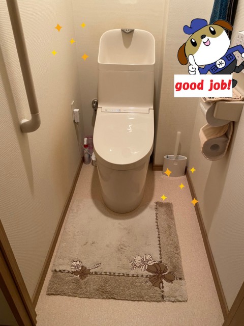 【画像】交換工事後のトイレ室内の様子です。