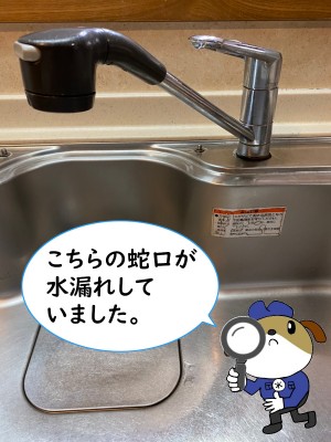 【画像】元々付いていた蛇口の全体画像です。レバー式の蛇口です。